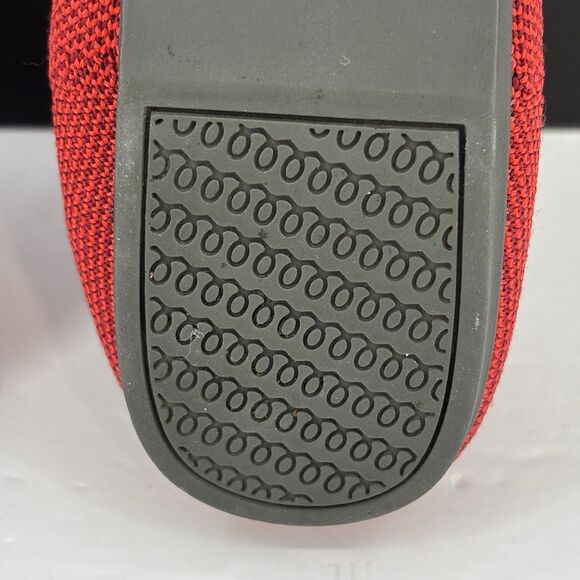 Rothys The Flat Loafer W6 Dark‎ Red Knit Halo Ballet Round Toe/Slip-On Blue Trim - Picture 8 of 16